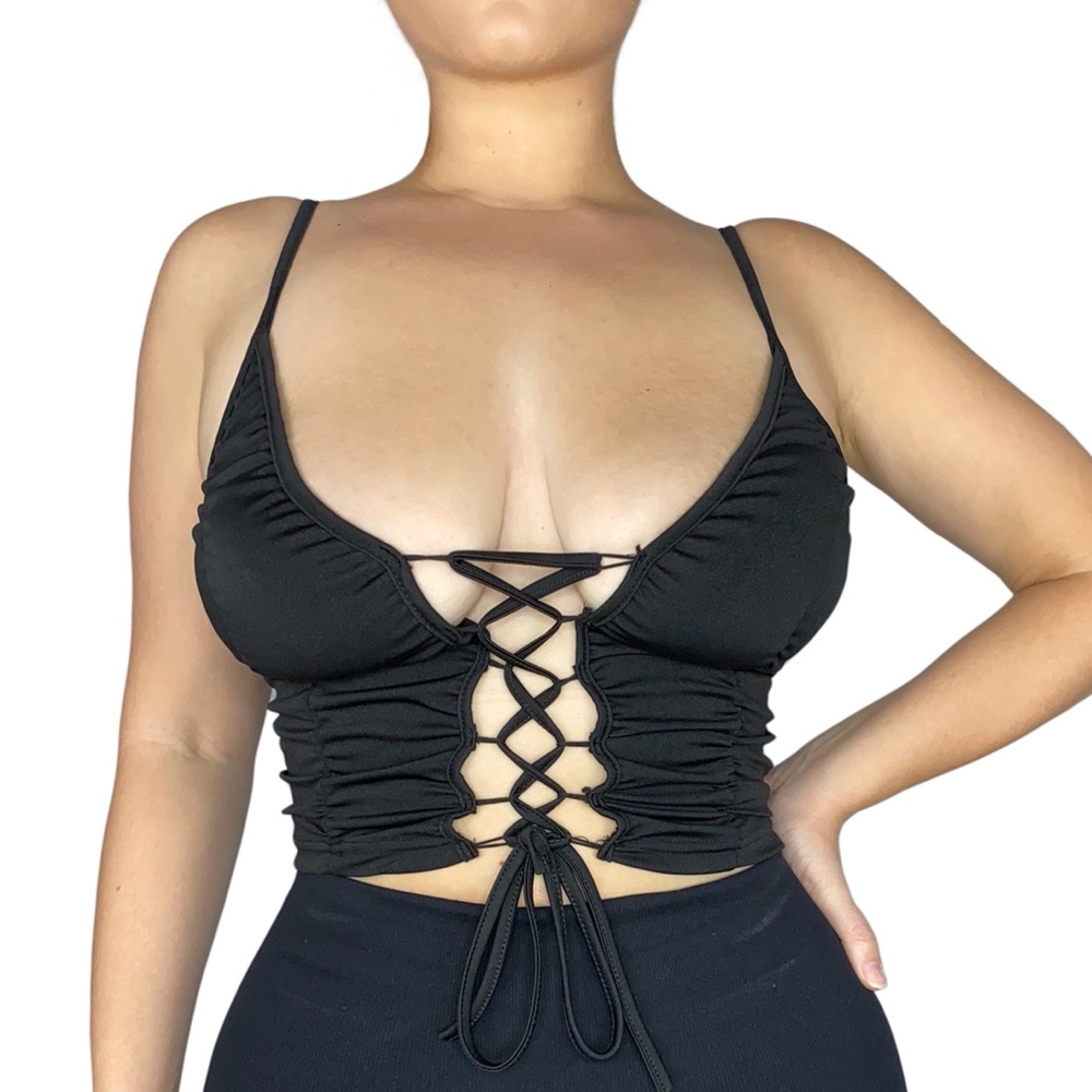 The Corset Crop Top Sexy Spaghetti Strap Crop Tank